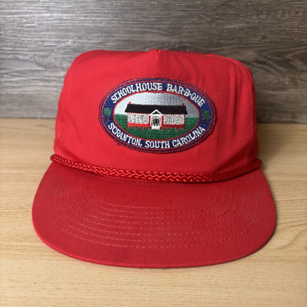 Vintage Schoolhouse BarBQue Hat Snap Back Restaurant BBQ Scranton South Carolina